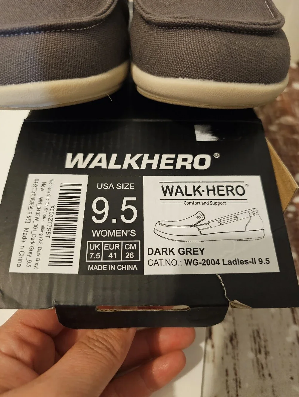 WALK HERO Woman's Casual Slip-On Loafers in Graysize 9.5 NEW